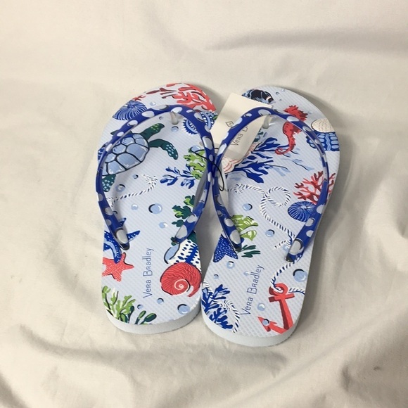 Vera Bradley Women’s Anchors Aweigh Flip Flops Size 5/6 NEW With Tags - Picture 5 of 7